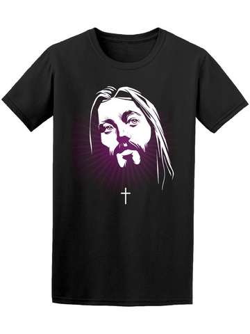 Jesus Face Retro Style Tee Men's -Image by Shutterstock