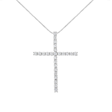 .925 Sterling Silver 2.0 Cttw Round Shape Diamond 1-1/4