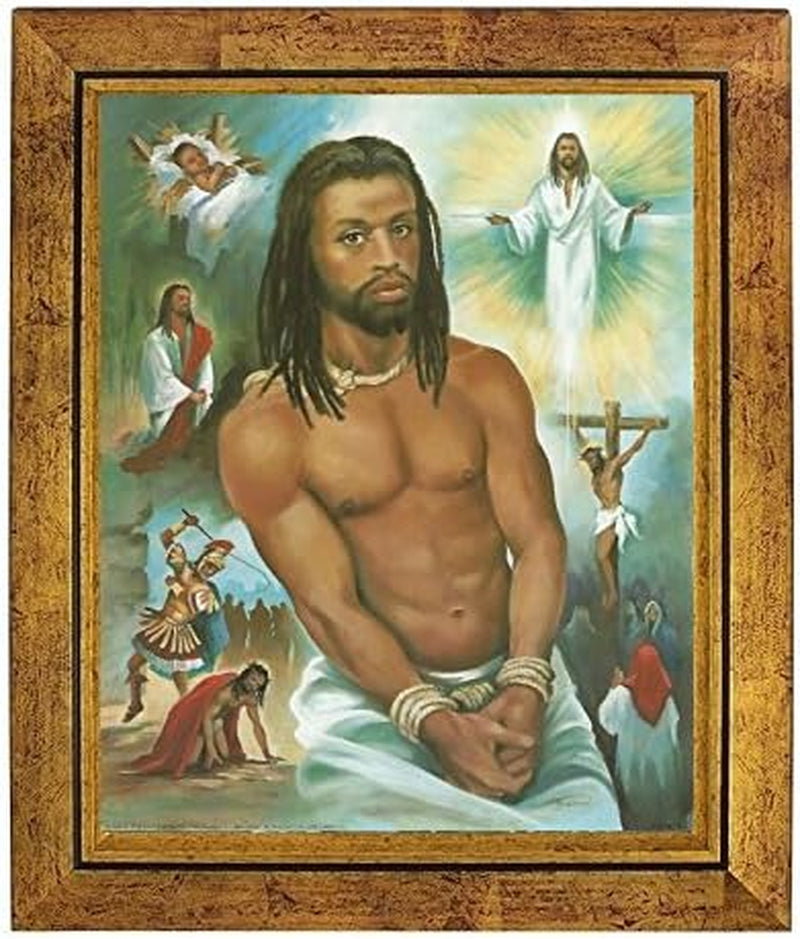Title: His Voyage: the Life of Black Jesus by  (10X8 Inches, Gold Frame)
