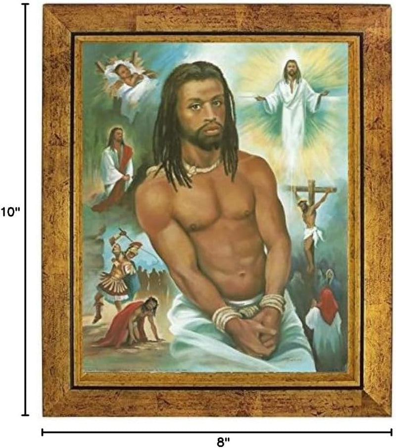 Title: His Voyage: the Life of Black Jesus by  (10X8 Inches, Gold Frame)