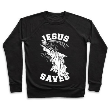 JESUS SAVES (VOLLEYBALL) CREWNECK SWEATSHIRT