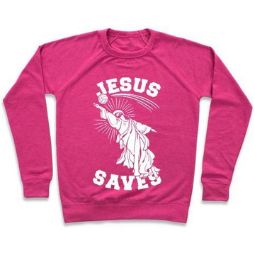 JESUS SAVES (VOLLEYBALL) CREWNECK SWEATSHIRT