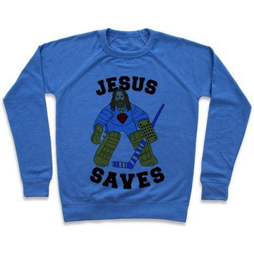 JESUS SAVES (HOCKEY EDITION) CREWNECK SWEATSHIRT