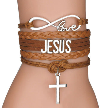 Jesus Loves Me Leather Bracelet