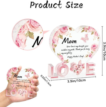 Gifts for Mom, 3.93x3.93 Inch Love-Shaped Acrylic Keepsake, Express Your Love and Appreciation with this Elegant Keepsake