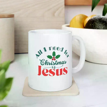 Christmas-Themed Ceramic Mug 11oz - Perfect Christian Gift for Him or Her, Insulated Coffee Cup with Jesus Design