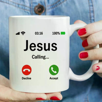 11oz Ceramic Coffee Mug, Jesus Calling Design, Insulated, Reusable, Multipurpose, Machine Washable, with Ideal for