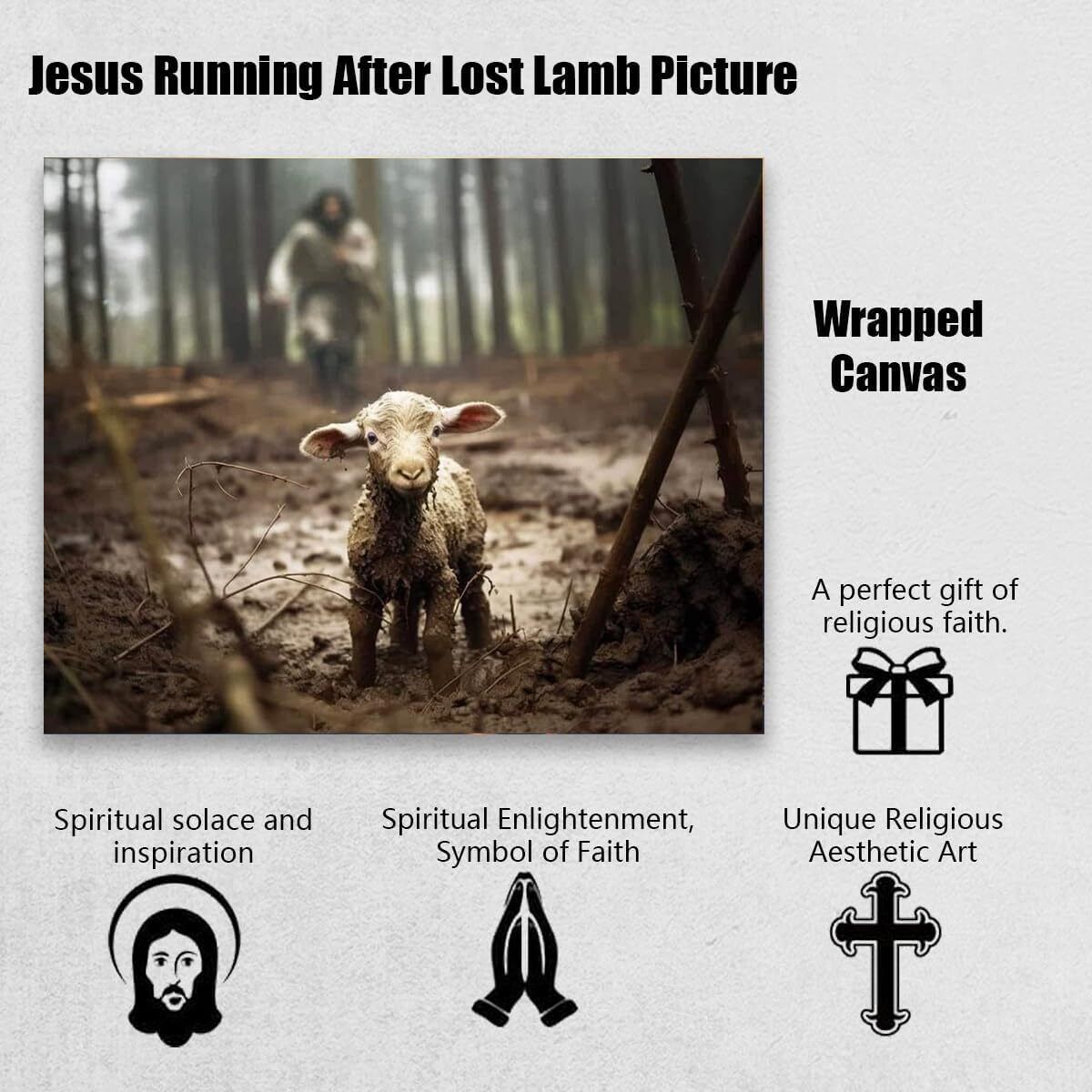 Jesus Finding His Lost Sheep Wall Art Canvas Picture