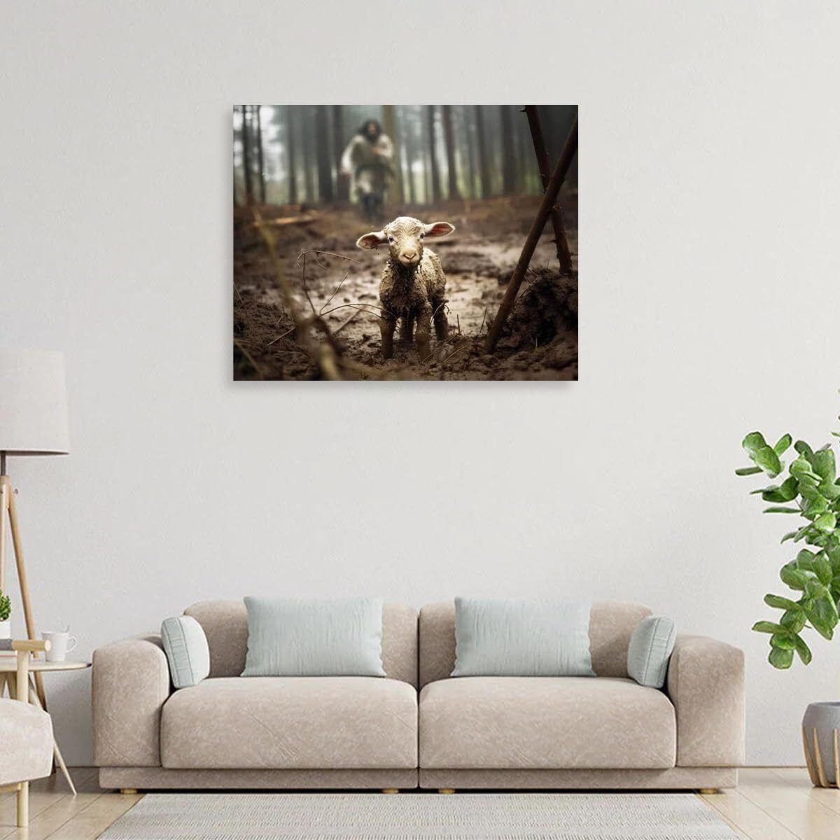 Jesus Finding His Lost Sheep Wall Art Canvas Picture